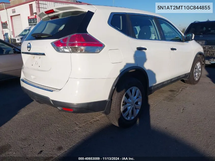 2016 Nissan Rogue S VIN: 5N1AT2MT1GC844855 Lot: 40853059