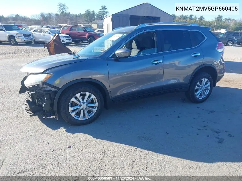 2016 Nissan Rogue Sv VIN: KNMAT2MV5GP660405 Lot: 40856589