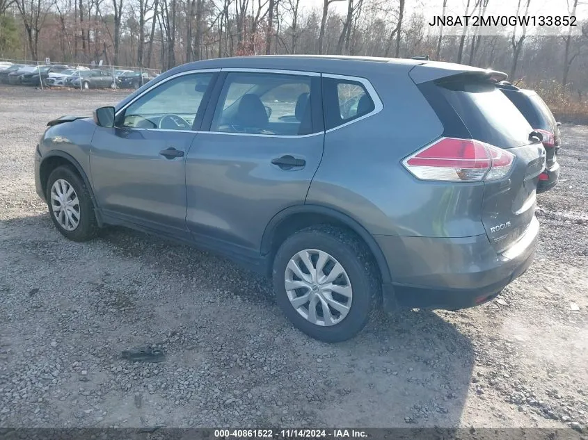 2016 Nissan Rogue S VIN: JN8AT2MV0GW133852 Lot: 40861522