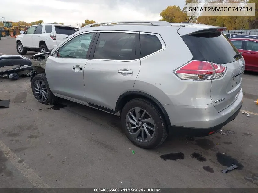 5N1AT2MV3GC747514 2016 Nissan Rogue Sl