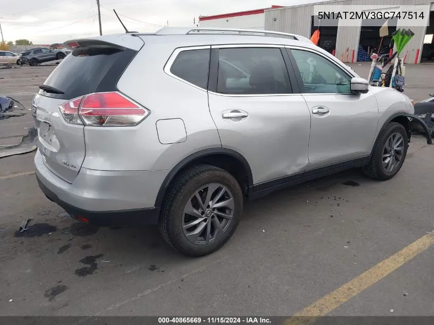 5N1AT2MV3GC747514 2016 Nissan Rogue Sl