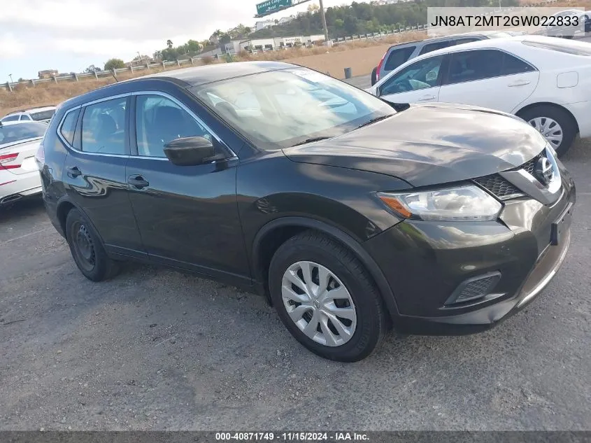 JN8AT2MT2GW022833 2016 Nissan Rogue S