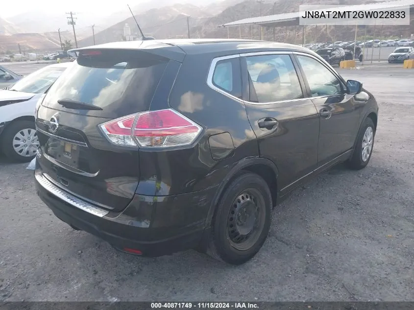 JN8AT2MT2GW022833 2016 Nissan Rogue S