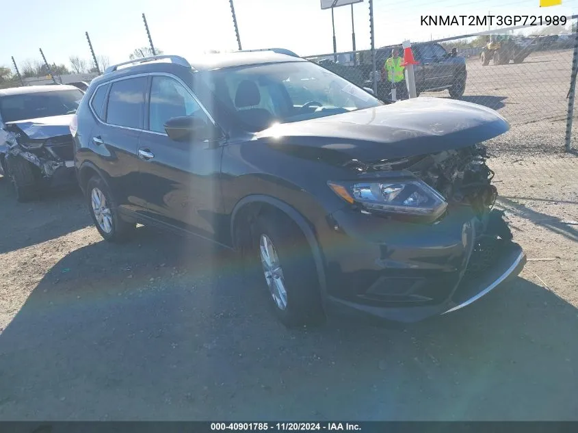 2016 Nissan Rogue Sv VIN: KNMAT2MT3GP721989 Lot: 40901785