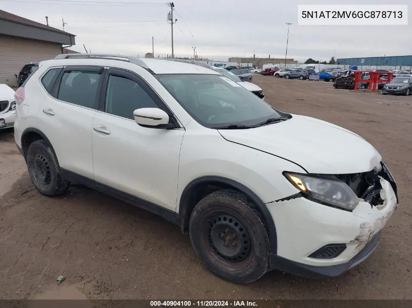 2016 Nissan Rogue S/Sl/Sv VIN: 5N1AT2MV6GC878713 Lot: 40904100