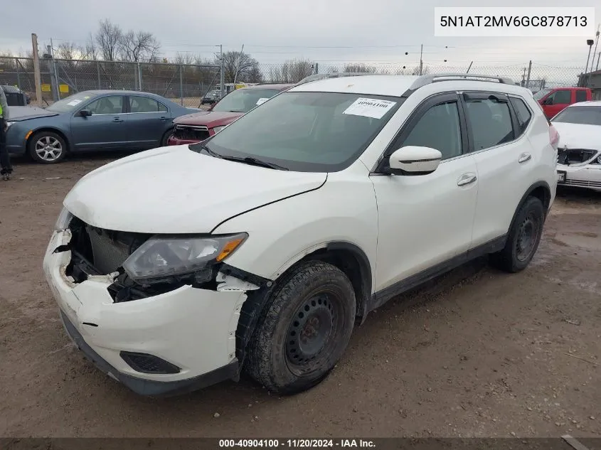 2016 Nissan Rogue S/Sl/Sv VIN: 5N1AT2MV6GC878713 Lot: 40904100