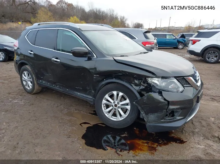 2016 Nissan Rogue Sv VIN: 5N1AT2MV5GC886446 Lot: 40913357