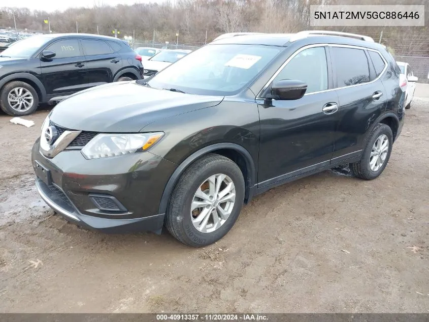 2016 Nissan Rogue Sv VIN: 5N1AT2MV5GC886446 Lot: 40913357