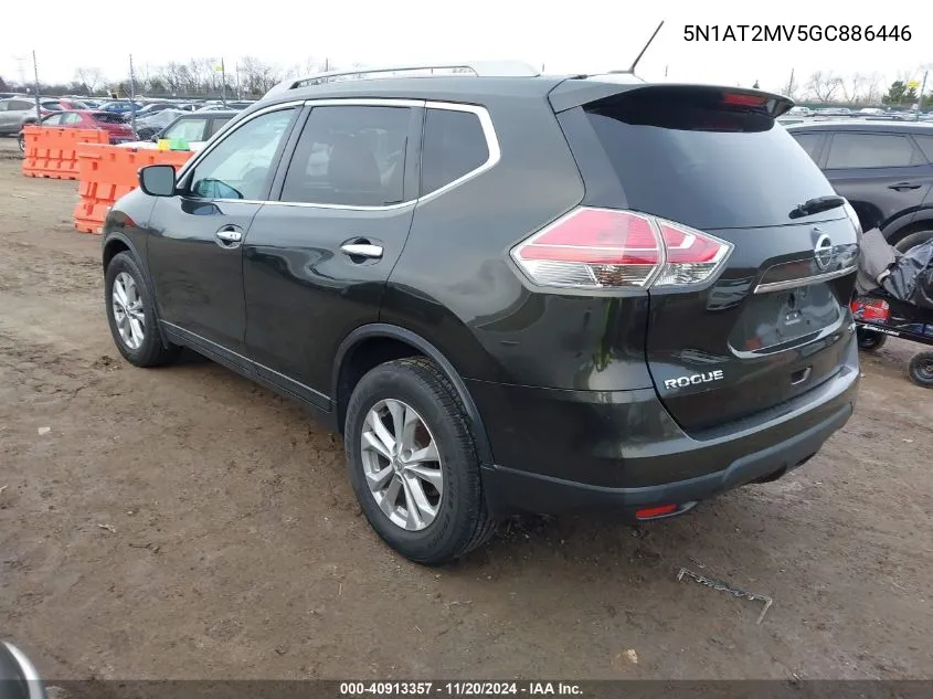 2016 Nissan Rogue Sv VIN: 5N1AT2MV5GC886446 Lot: 40913357