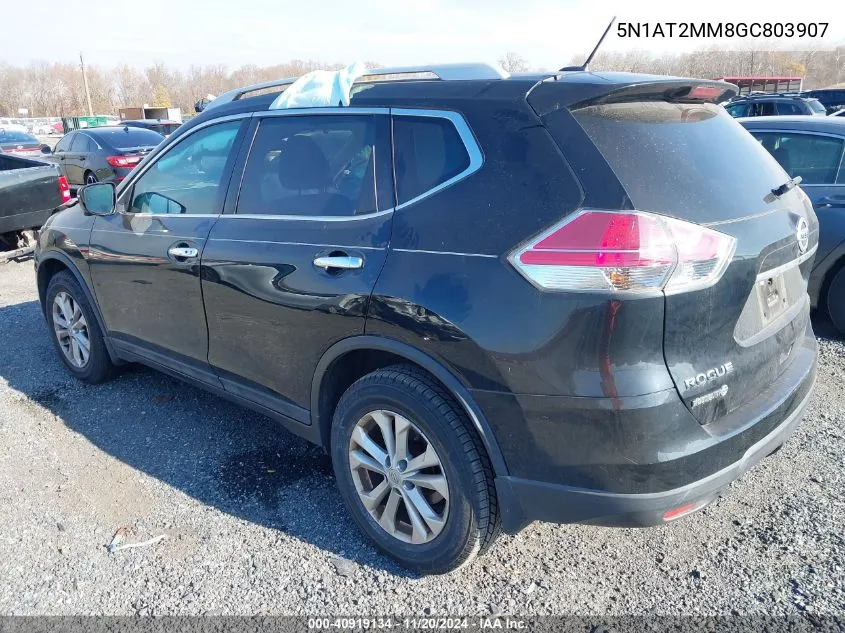 2016 Nissan Rogue Sv VIN: 5N1AT2MM8GC803907 Lot: 40919134