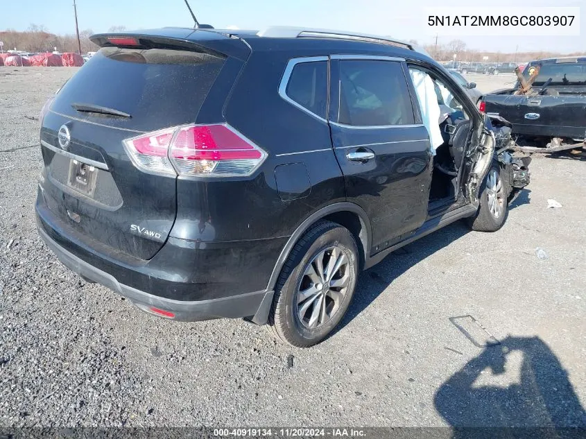 2016 Nissan Rogue Sv VIN: 5N1AT2MM8GC803907 Lot: 40919134