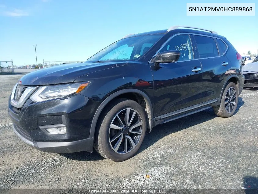 2017 Nissan Rogue VIN: 5N1AT2MV0HC889868 Lot: 12094194