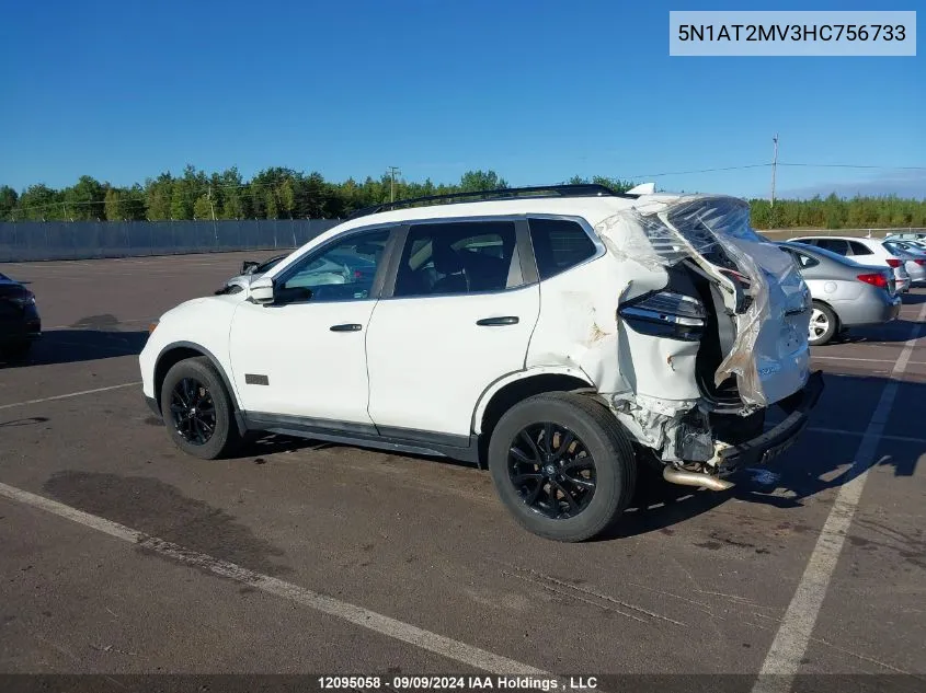 2017 Nissan Rogue S/Sv/Sl Platinum VIN: 5N1AT2MV3HC756733 Lot: 12095058