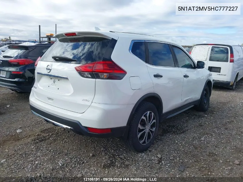 2017 Nissan Rogue VIN: 5N1AT2MV5HC777227 Lot: 12106191