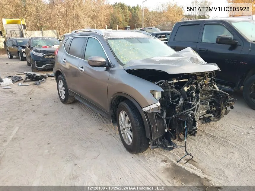 2017 Nissan Rogue VIN: 5N1AT2MV1HC805928 Lot: 12128109