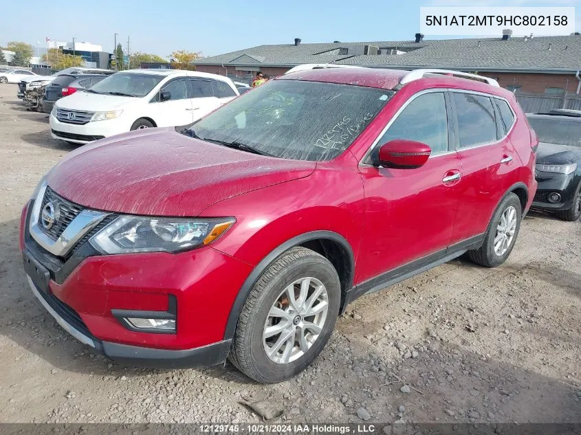 2017 Nissan Rogue VIN: 5N1AT2MT9HC802158 Lot: 12129745