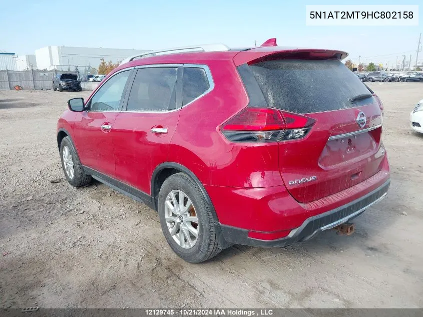 2017 Nissan Rogue VIN: 5N1AT2MT9HC802158 Lot: 12129745