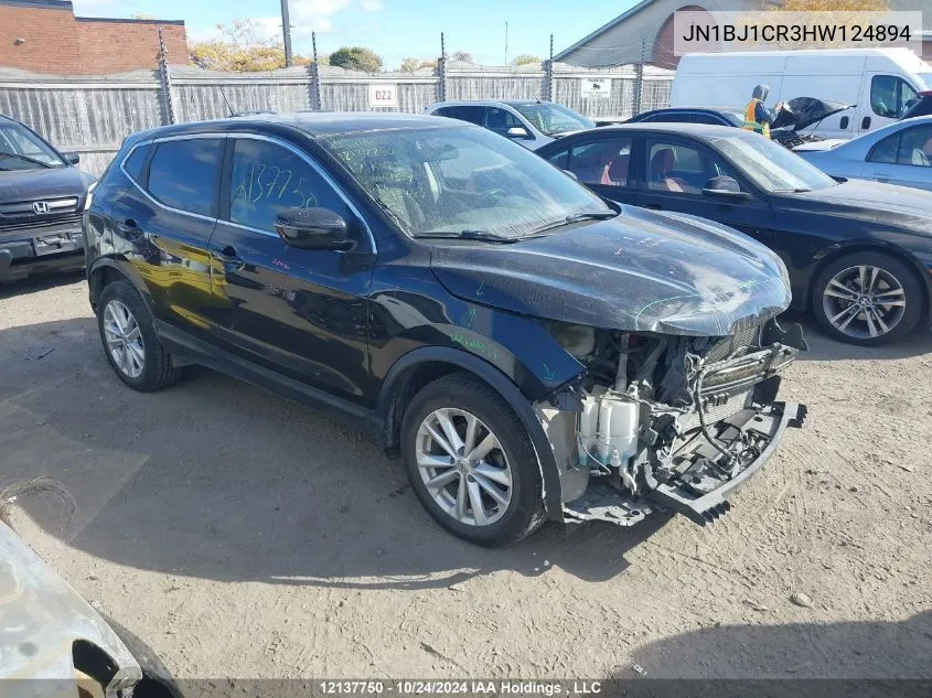 2017 Nissan Rogue Sport S/Sv/Sl VIN: JN1BJ1CR3HW124894 Lot: 12137750