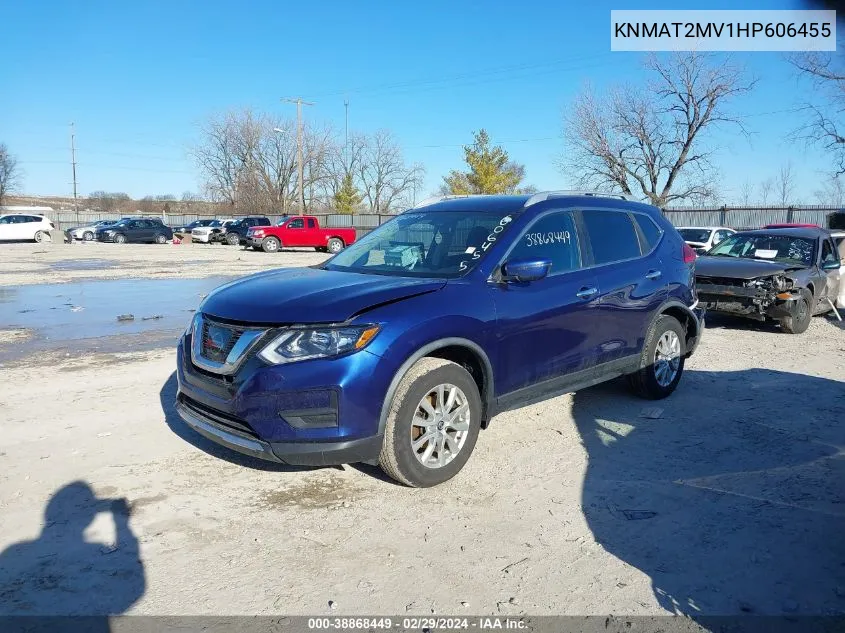 2017 Nissan Rogue Sv VIN: KNMAT2MV1HP606455 Lot: 38868449