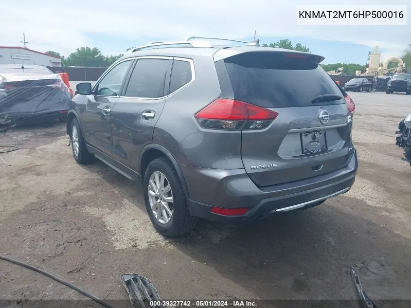 2017 Nissan Rogue Sv VIN: KNMAT2MT6HP500016 Lot: 39327742