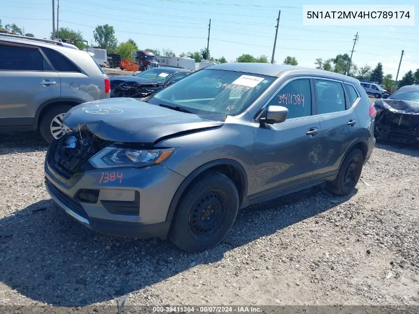 2017 Nissan Rogue S VIN: 5N1AT2MV4HC789174 Lot: 39411384