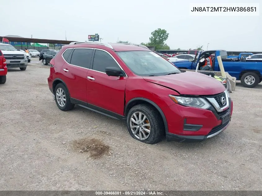 2017 Nissan Rogue Sv VIN: JN8AT2MT2HW386851 Lot: 39466081