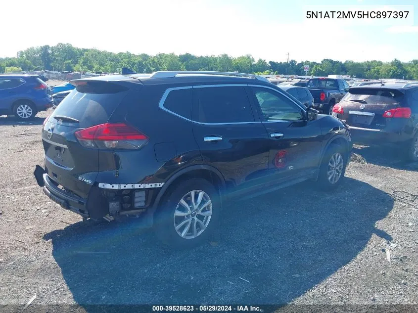 2017 Nissan Rogue Sv VIN: 5N1AT2MV5HC897397 Lot: 39528623