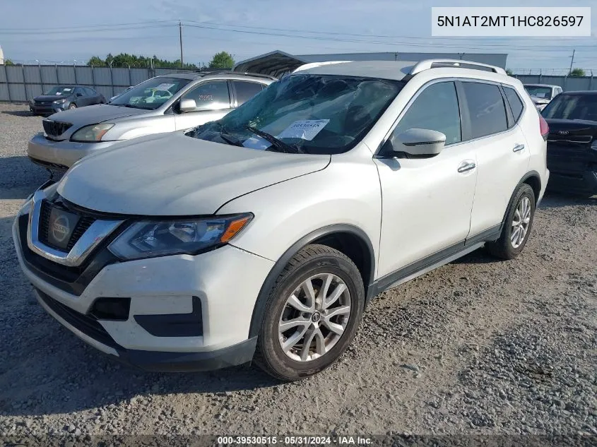 2017 Nissan Rogue Sv VIN: 5N1AT2MT1HC826597 Lot: 39530515