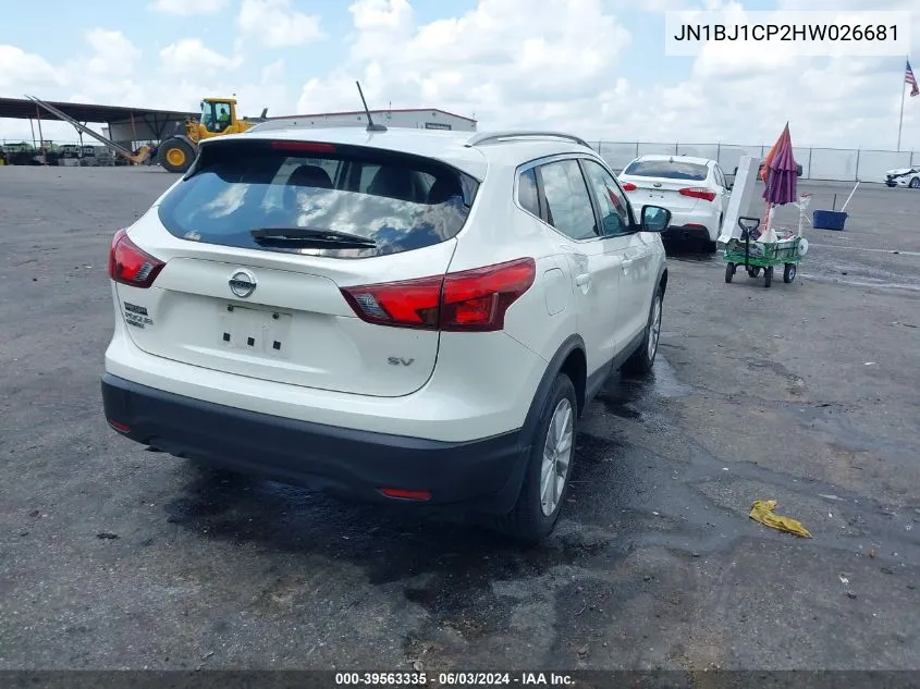 2017 Nissan Rogue Sport Sv VIN: JN1BJ1CP2HW026681 Lot: 39563335