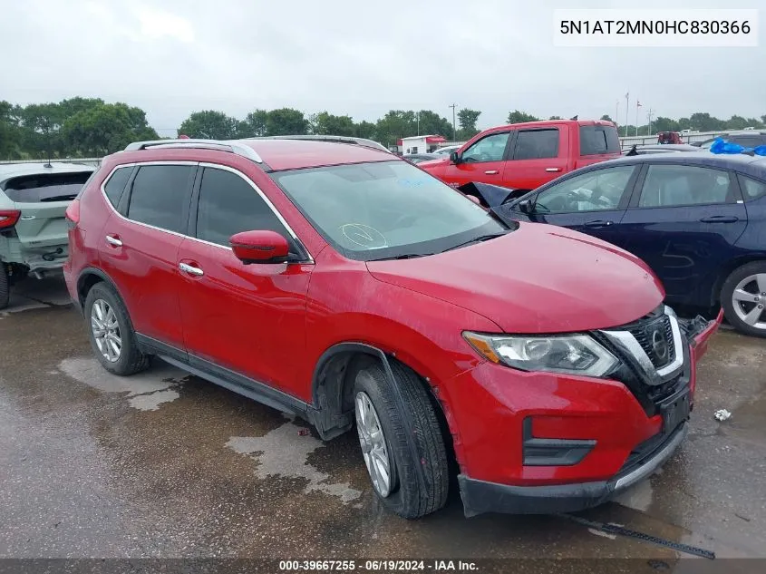 2017 Nissan Rogue Sv VIN: 5N1AT2MN0HC830366 Lot: 39667255