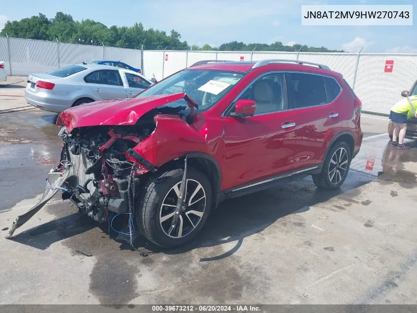 2017 Nissan Rogue Sl VIN: JN8AT2MV9HW270743 Lot: 39673212