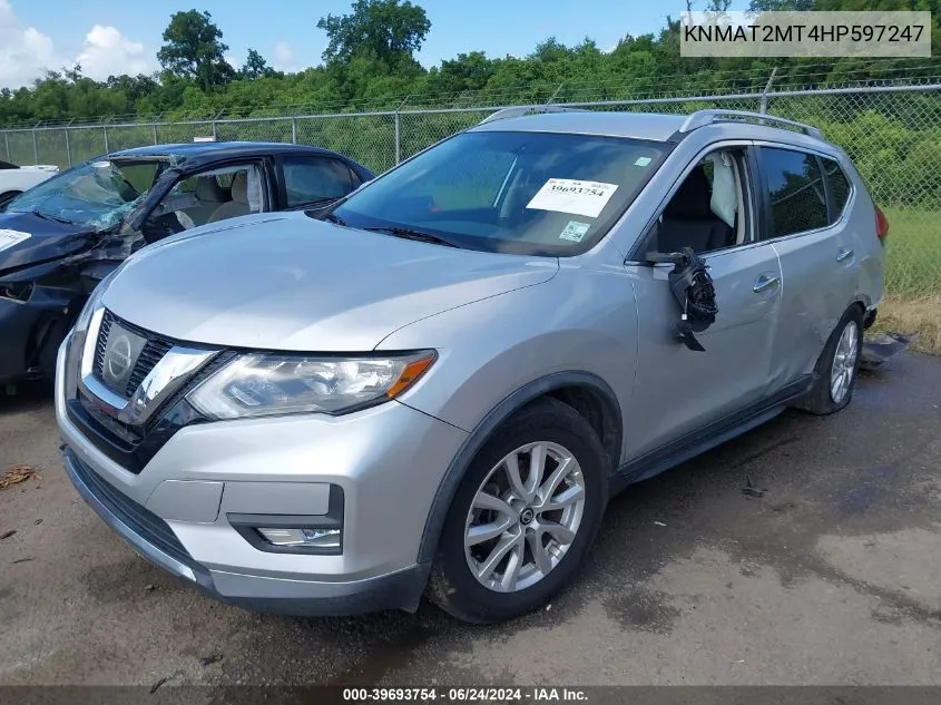 2017 Nissan Rogue Sv VIN: KNMAT2MT4HP597247 Lot: 39693754