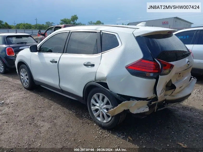 2017 Nissan Rogue S VIN: JN8AT2MV5HW007424 Lot: 39738166