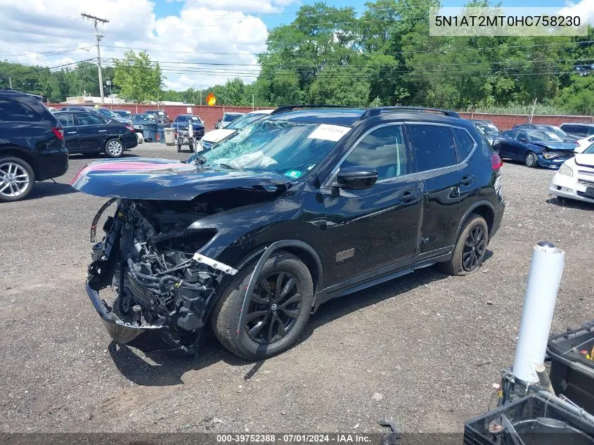 2017 Nissan Rogue Sv VIN: 5N1AT2MT0HC758230 Lot: 39752388