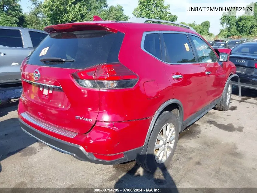 2017 Nissan Rogue Sv VIN: JN8AT2MV0HW282179 Lot: 39794205