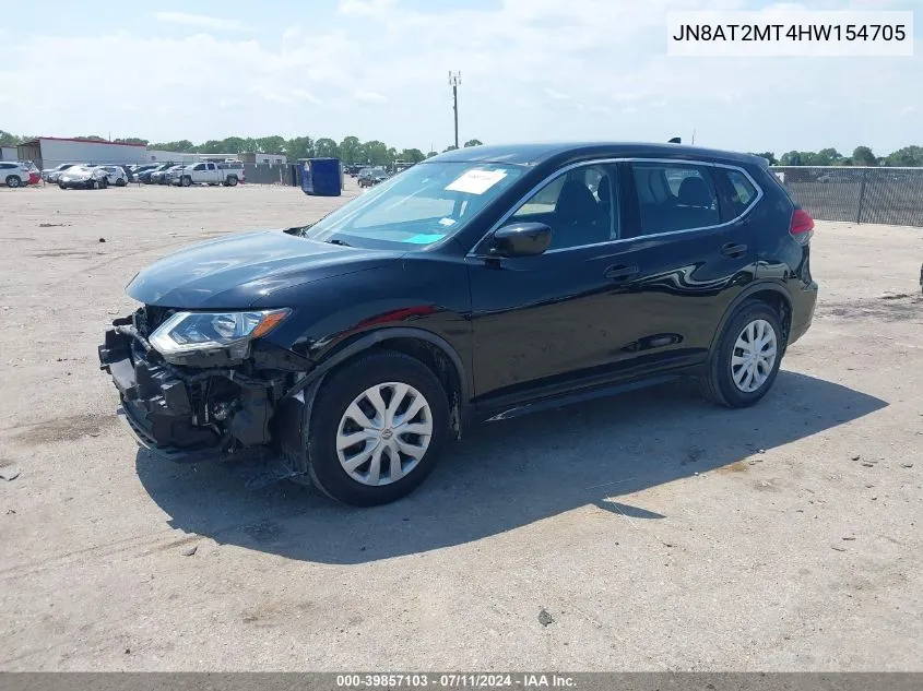 2017 Nissan Rogue S VIN: JN8AT2MT4HW154705 Lot: 39857103