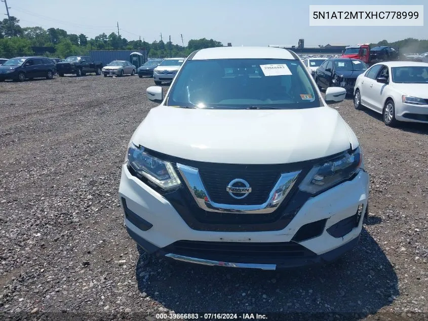 2017 Nissan Rogue S/Sl/Sv VIN: 5N1AT2MTXHC778999 Lot: 39866883