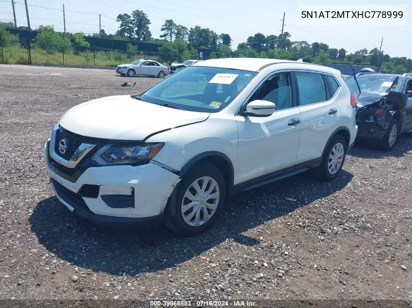 2017 Nissan Rogue S/Sl/Sv VIN: 5N1AT2MTXHC778999 Lot: 39866883