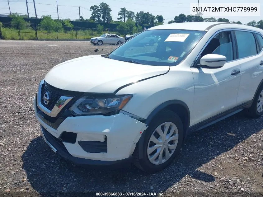 5N1AT2MTXHC778999 2017 Nissan Rogue S/Sl/Sv