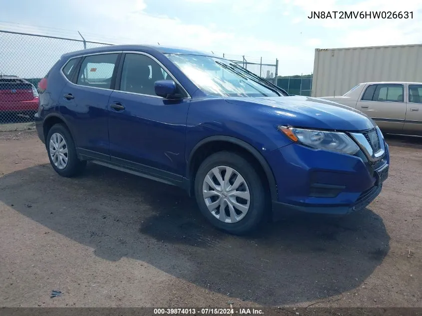 2017 Nissan Rogue S VIN: JN8AT2MV6HW026631 Lot: 39874013