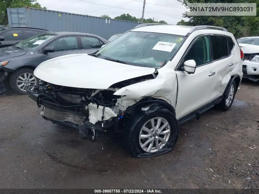 5N1AT2MV9HC893031 2017 Nissan Rogue Sv