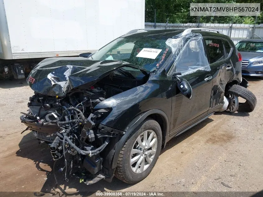 2017 Nissan Rogue Sv VIN: KNMAT2MV8HP567024 Lot: 39908358