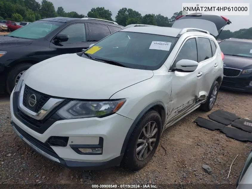 2017 Nissan Rogue Sv VIN: KNMAT2MT4HP610000 Lot: 39908549