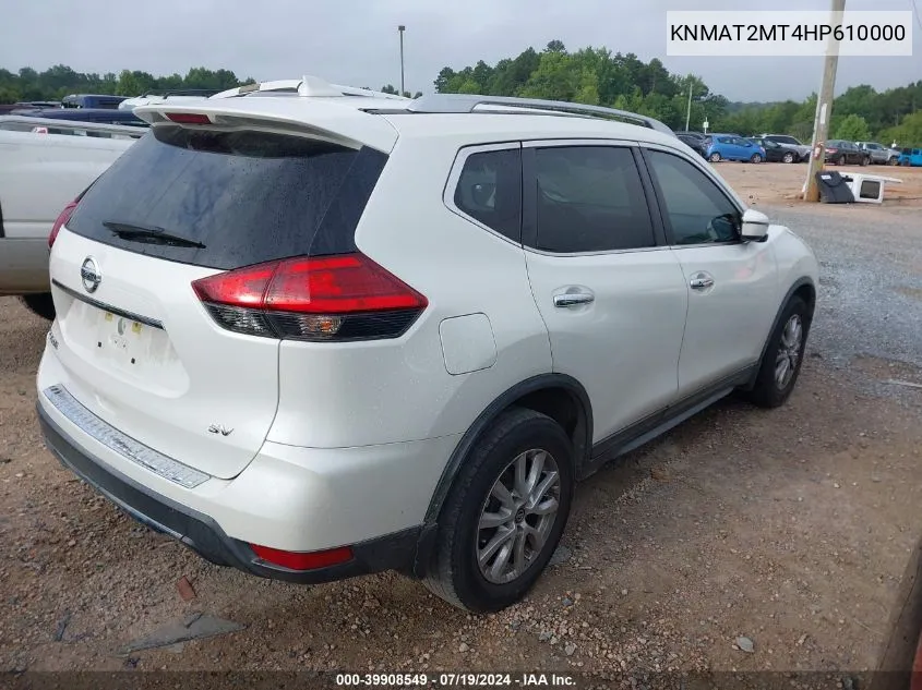 2017 Nissan Rogue Sv VIN: KNMAT2MT4HP610000 Lot: 39908549