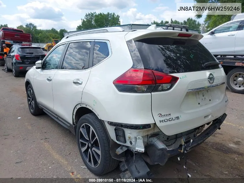 2017 Nissan Rogue Sl VIN: JN8AT2MV6HW259246 Lot: 39910150