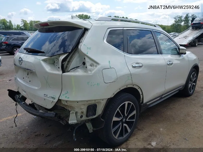 2017 Nissan Rogue Sl VIN: JN8AT2MV6HW259246 Lot: 39910150