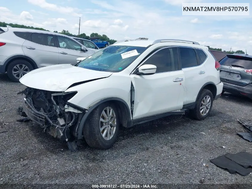 2017 Nissan Rogue Sv VIN: KNMAT2MV8HP570795 Lot: 39918727