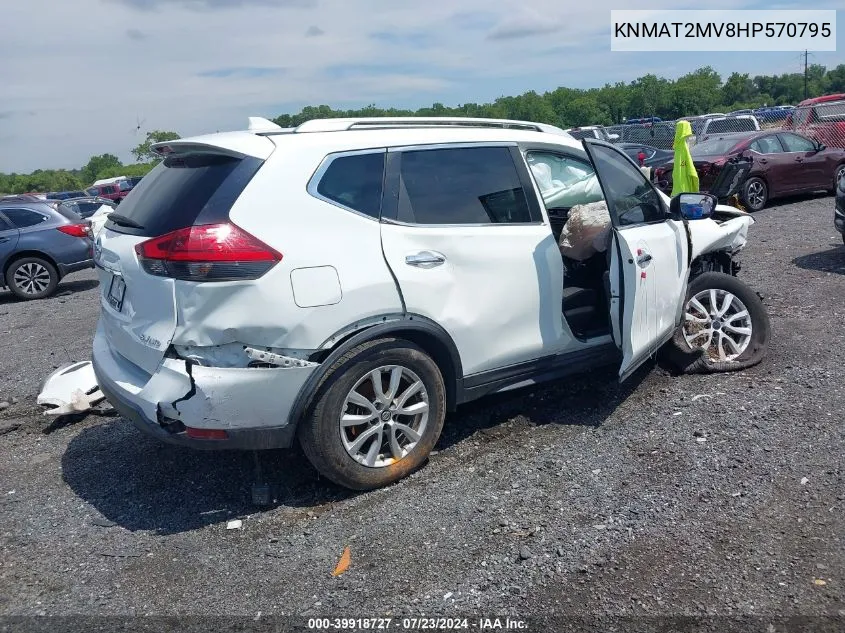 2017 Nissan Rogue Sv VIN: KNMAT2MV8HP570795 Lot: 39918727