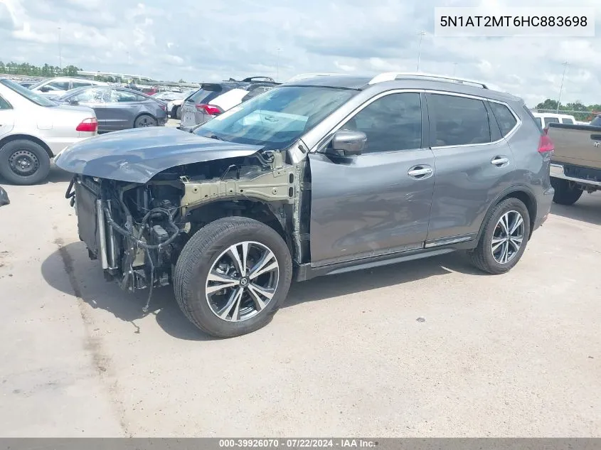 2017 Nissan Rogue Sl VIN: 5N1AT2MT6HC883698 Lot: 39926070