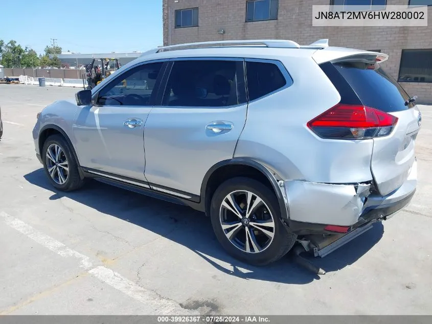 2017 Nissan Rogue Sl VIN: JN8AT2MV6HW280002 Lot: 39926367